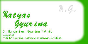 matyas gyurina business card