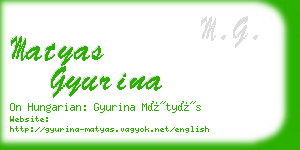 matyas gyurina business card